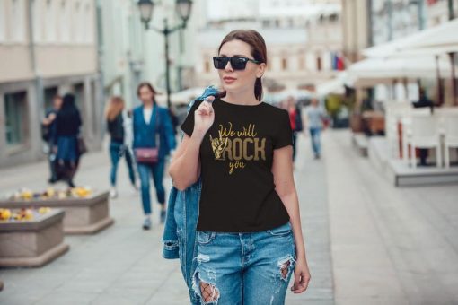 We Will Rock You Print Woman T-shirt