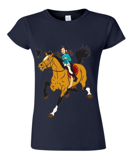 horse woman navy t shirt