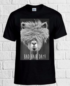 Bad Hair Day LLama Lama Hipster Funny unisex T Shirt