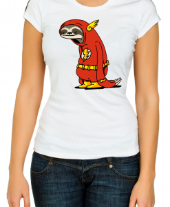 Flash the sloth design funny Woman T Shirt