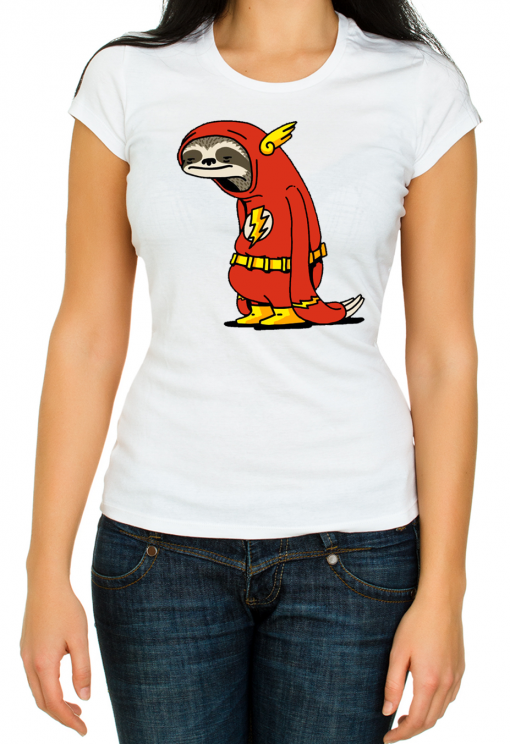 Flash the sloth design funny Woman T Shirt