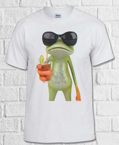 Frog Funny Cocktail Hipster Funny white T Shirt