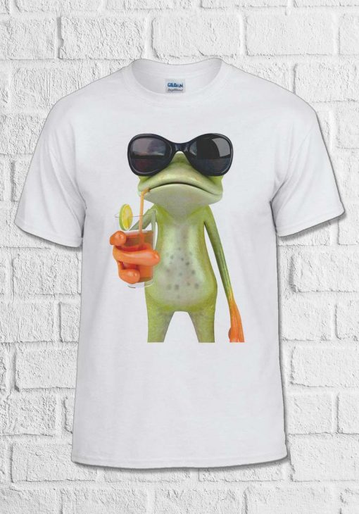 Frog Funny Cocktail Hipster Funny white T Shirt