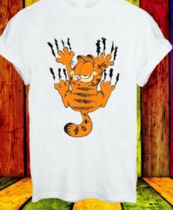 Hot Garfield The Cat Scratch Wall Cartoon Funny Movie Men Women Unisex T-shirt
