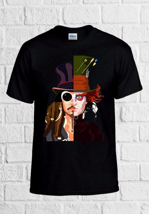 Mad Hatter Johnny Depp Jack Sparrow T Shirt