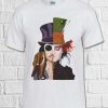 Mad Hatter Johnny Depp Jack Sparrow white T Shirt