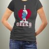 Smurfs I Love Geeks Woman Crackle Funny T-Shirt