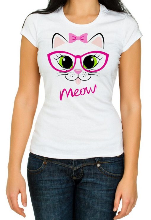 Meow Cute sweet Cat Cool funny T-Shirt