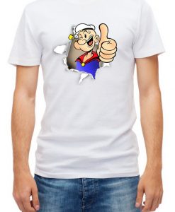 Torn effect Popeye funny Men T Shirt