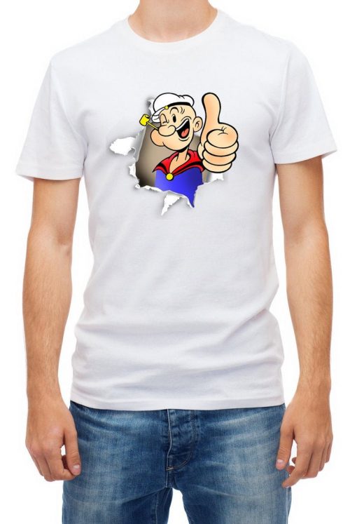 Torn effect Popeye funny Men T Shirt