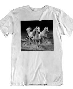 Unisex Wild White Horses Short Sleeve T-Shirt