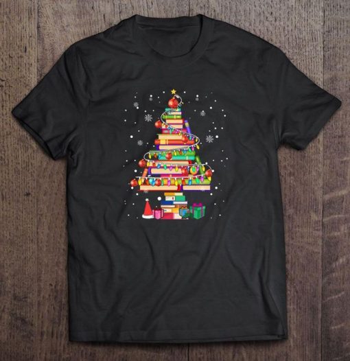 Books Christmas Tree Christmas Tshirt