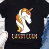 Candy Corn Unicorn Halloween T-Shirt