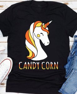 Candy Corn Unicorn Halloween T-Shirt