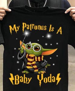 Christmas Gift Baby Yoda mashup Harry Potter My Patronus is a baby Yoda t shirt