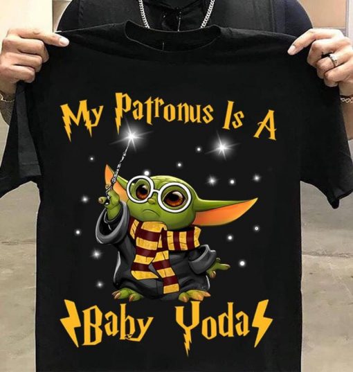 Christmas Gift Baby Yoda mashup Harry Potter My Patronus is a baby Yoda t shirt