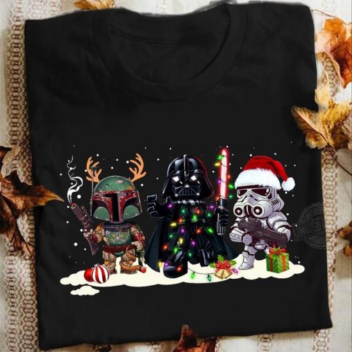 Christmas Gift Boba Fett Stormtrooper and Darth Vader Star Wars Christmas Unisex T Shir