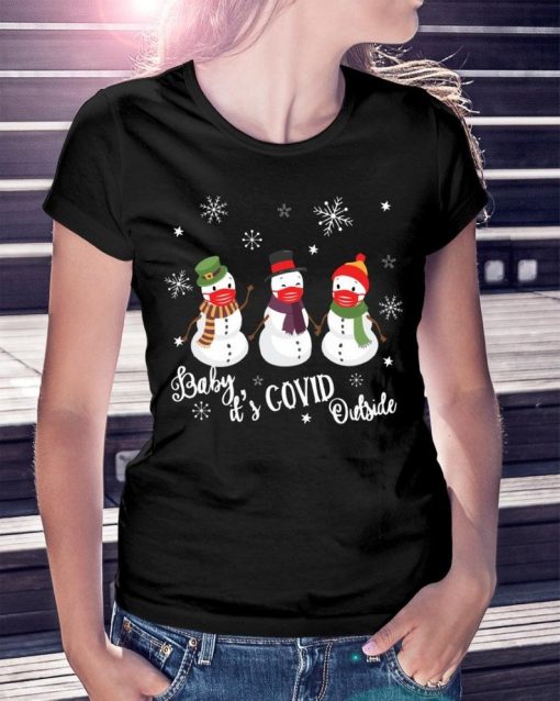 Christmas Gift Cute Snow Man Baby It's Cold Co Vid Outside Quarantine Unisex T Shirt