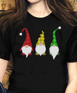 Christmas Gnomes Shirt, Cute Christmas Gnomes In Red Buffalo Plaid Shirt