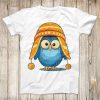 Cute Owl Tee Drawing Art Funny Super Cool Cartoon Fashion Design Unisex T Shirt