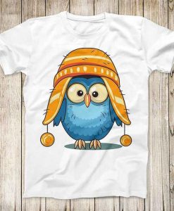 Cute Owl Tee Drawing Art Funny Super Cool Cartoon Fashion Design Unisex T Shirt