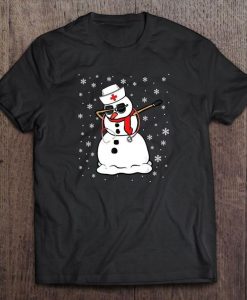 Dabbing Nurse Snowman Christmas Tshirt