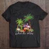 Deck The Palms Pink Flamingo Christmas Tshirt