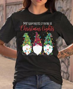 Gnome My Favorite Color Is Christmas Lights Shirt