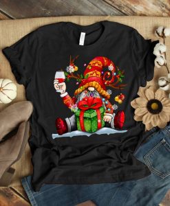 Gnome Wine Christmas Ladies Shirt