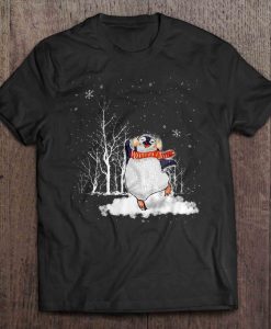 Happy Penguin Under Snow Christmas Tshirt
