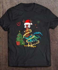 Hei Hei Chicken Santa Hat Reindeer Christmas Tshirt