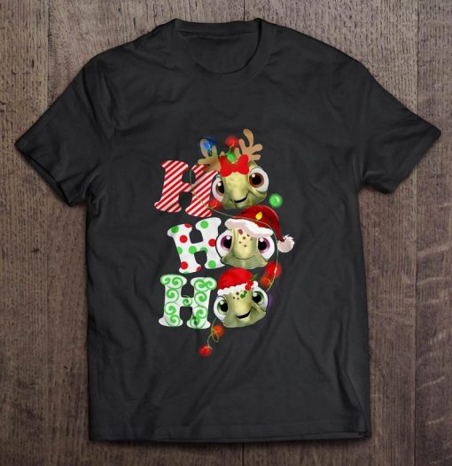Ho Ho Ho Cute Turtle Christmas Tshirt