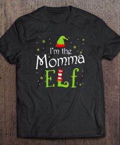 I’m The Momma Elf Christmas Santa Hat Tshirt