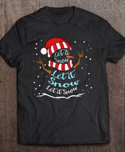 Let It Snow Snowman Snowflakes Tshirt