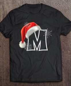 M Santa Monogram Christmas Tshirt