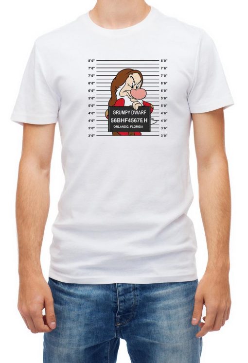 Mugshot Grumpy Dwarf 7 Dwarfs funny T Shirt