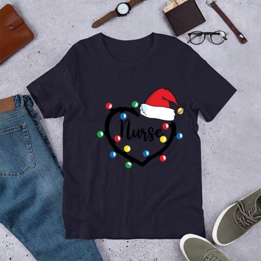 Nurse Medical Assistant Custom Works Heart Christmas Santa Unisex T-shirt