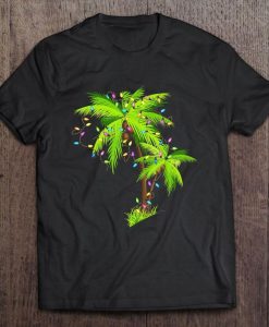 Palm Tree Beach Christmas Lights Tshirt