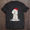 Poodle Santa Hat Christmas Lights T-shirt