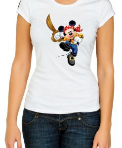 Red bandana wooden sword pirate Mickey Mouse T Shirt