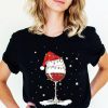 Santa Hat Wine Glass Shirt