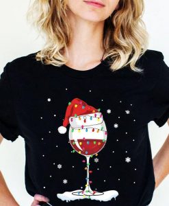 Santa Hat Wine Glass Shirt