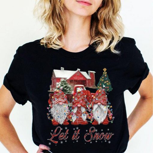 Three Gnomes In Red Let It Snow Shirt