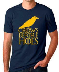 CROWS BEFORE HOES Yellow Men's Cotton Crew T-shirt