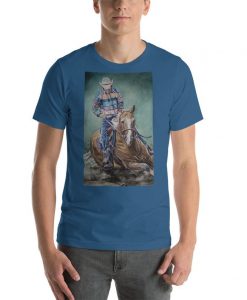 Cowboy Riding a Horse- Short-Sleeve Unisex T-Shirt