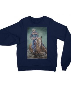 Cowboy Riding a Horse- Unisex California Fleece Raglan Sweatshirt