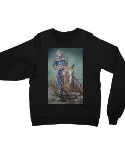 Cowboy Riding a Horse- Unisex California Fleece Raglan Sweatshirts