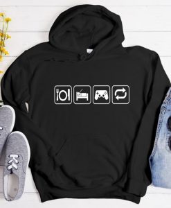 Eat Sleep Play Repeat Funny Hoodie