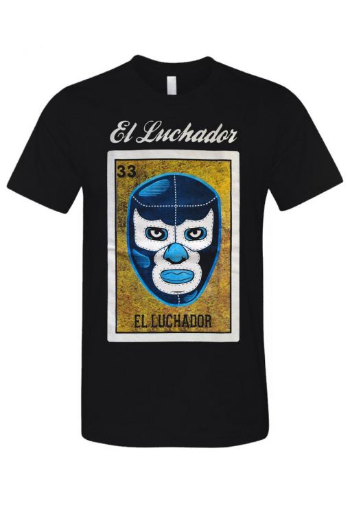 El Luchador Loteria Mexican Bingo T-Shirt