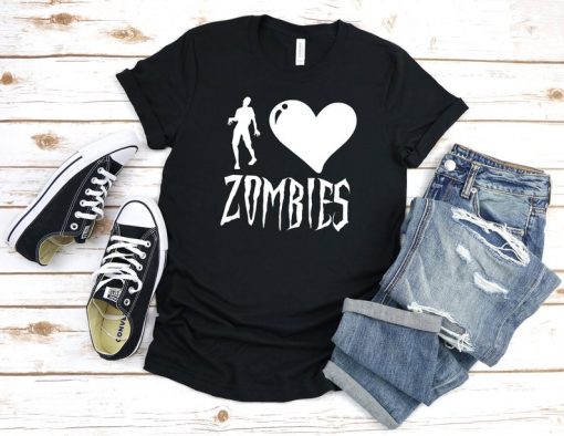 I Love Zombies Halloween T-shirt